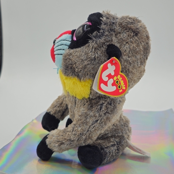 Ty Tysilk Beanie Boos WASABI Baboon Plush Monkey Stuffed Glitter Eyes - Picture 9 of 9
